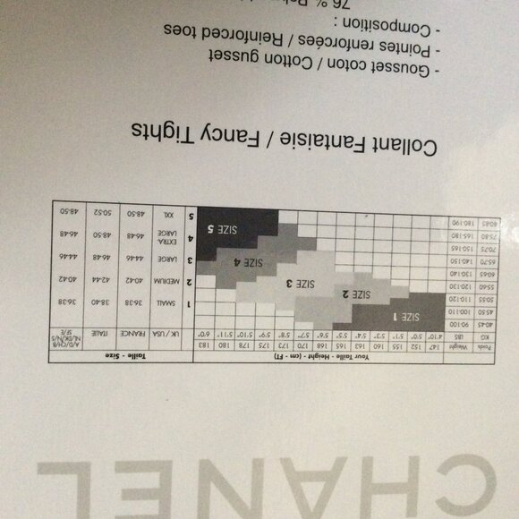 Chanel Vintage 01P CC Logo Tights Size 3 – Rare Deadstock Authentic Designer - Picture 2 of 6